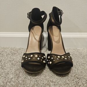 Mix No. 6 Embellished Heels, Olive Green, Size 8.5